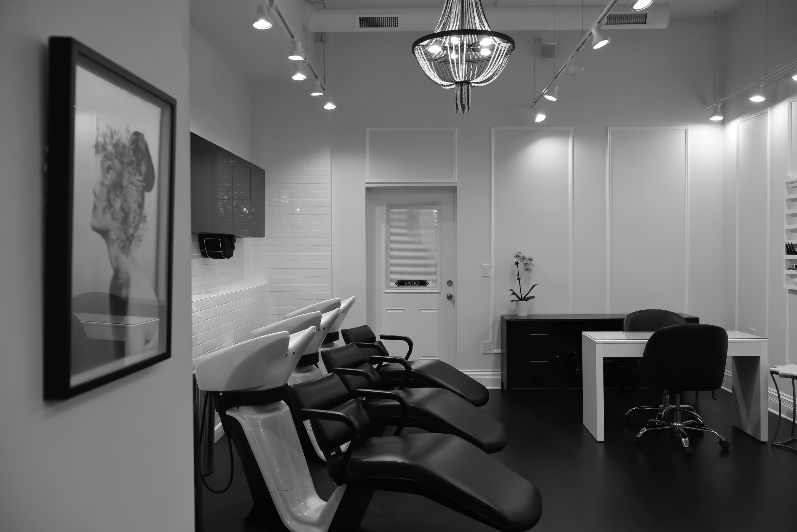 High-quality massage chairs lined up in a spacious room